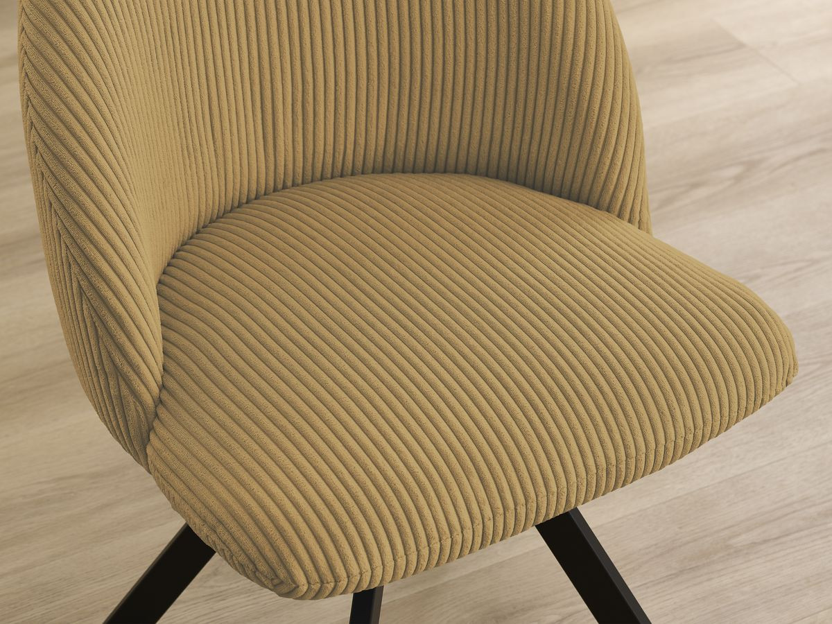 Lot de chaises LALIE tissu velours côtelé et pieds étoile