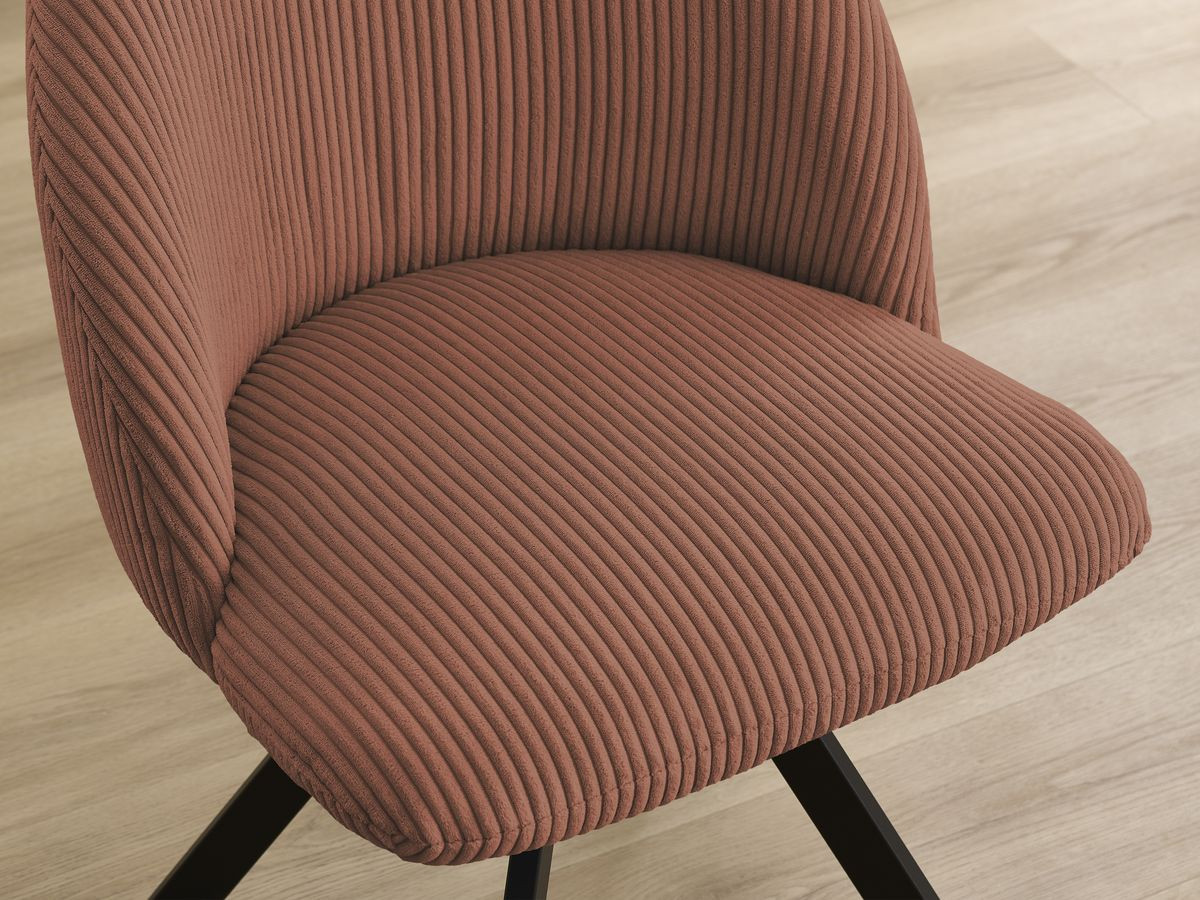 Lot de chaises LALIE tissu velours côtelé et pieds étoile