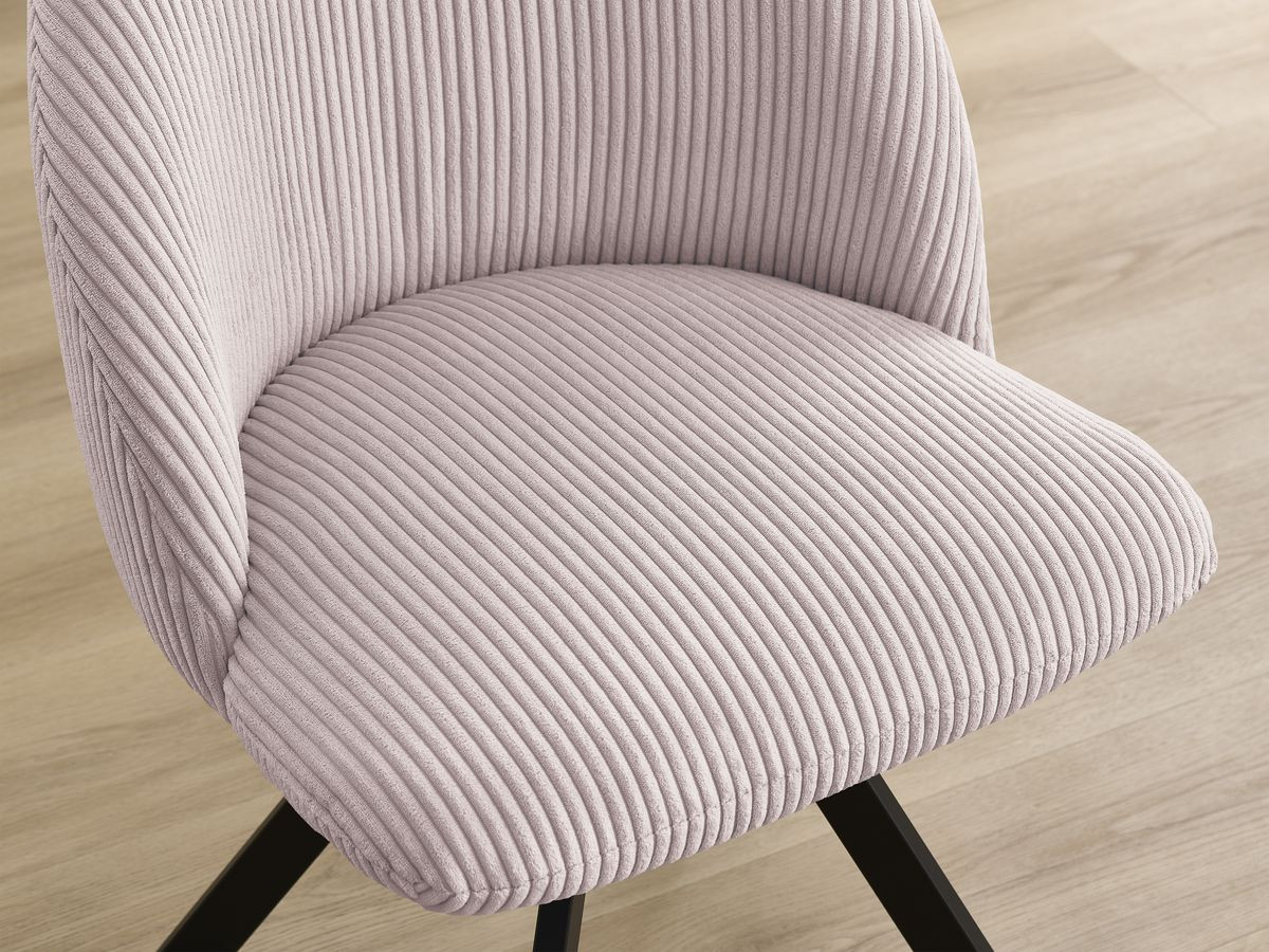 Lot de chaises LALIE tissu velours côtelé et pieds étoile