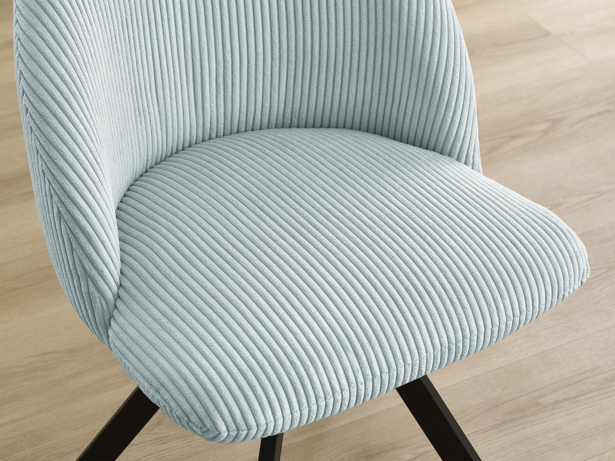 Lot de chaises LALIE tissu velours côtelé et pieds étoile