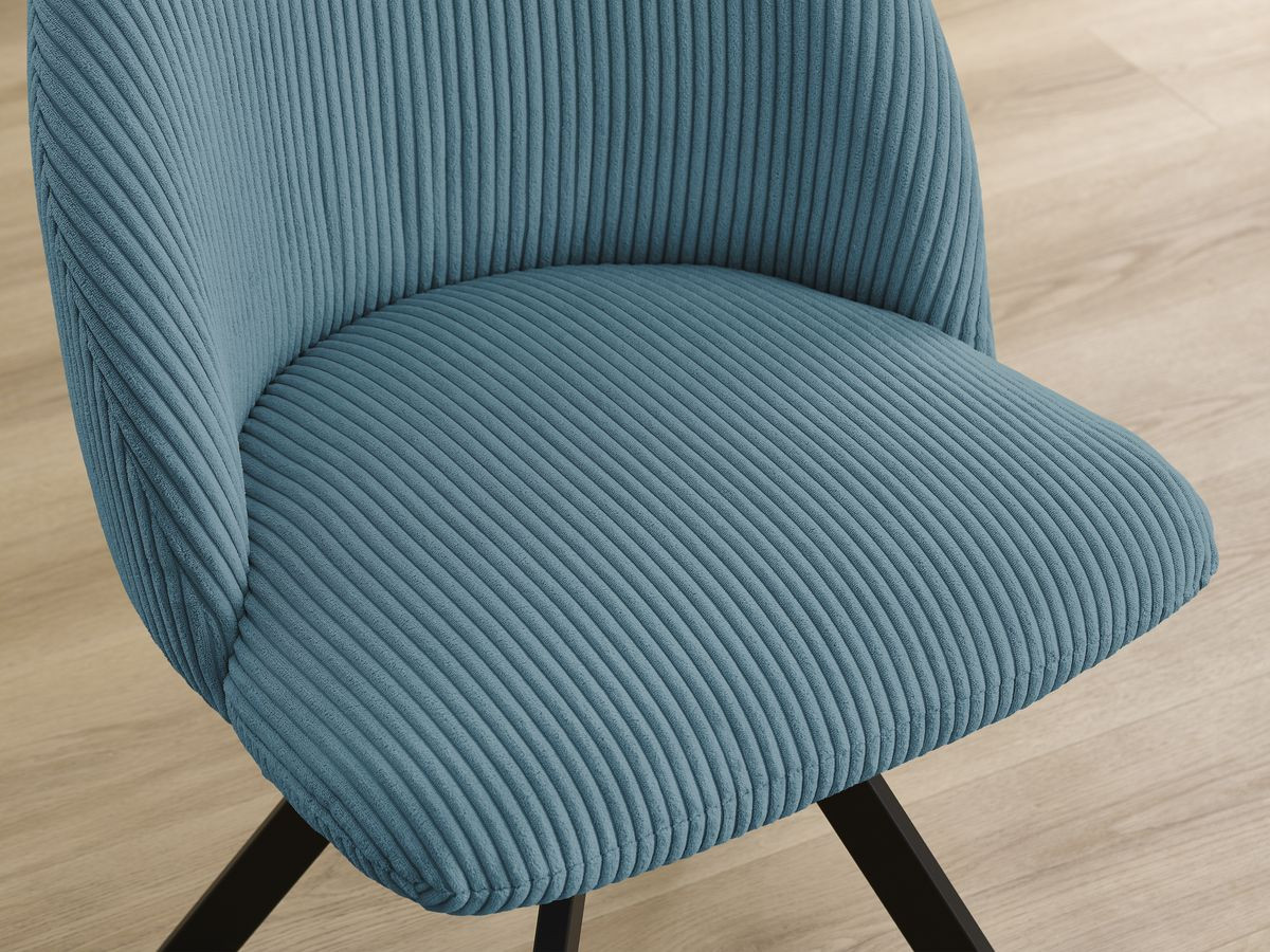Lot de chaises LALIE tissu velours côtelé et pieds étoile