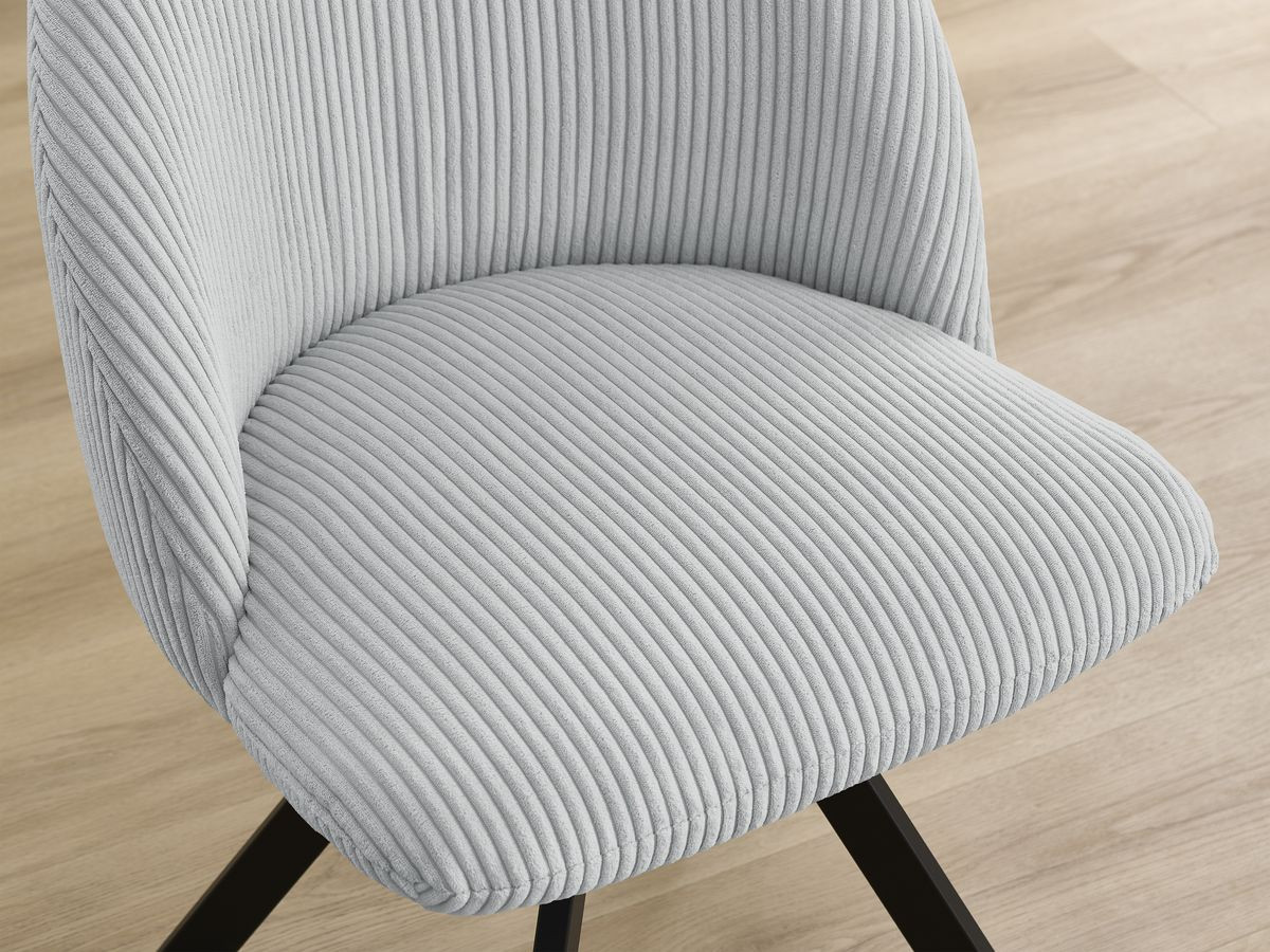 Lot de chaises LALIE tissu velours côtelé et pieds étoile