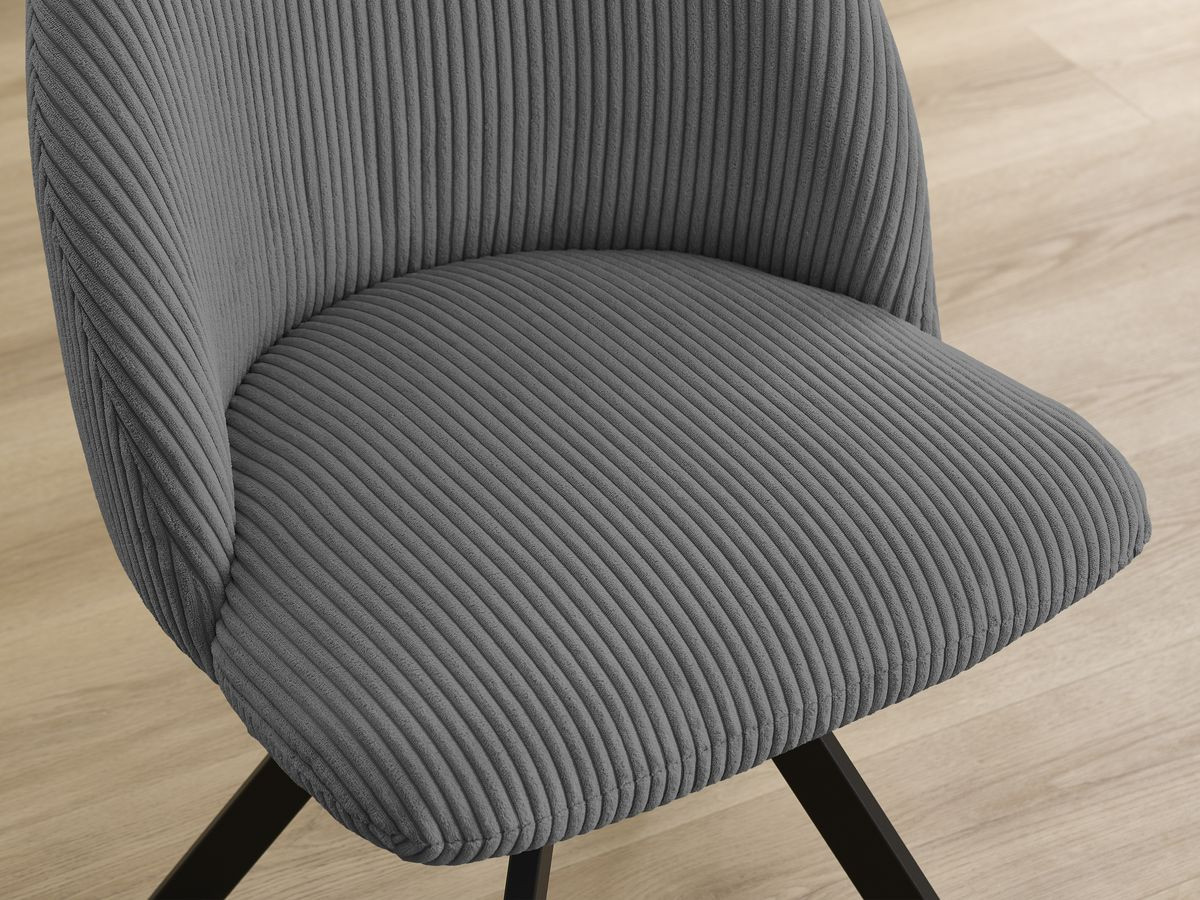 Lot de chaises LALIE tissu velours côtelé et pieds étoile