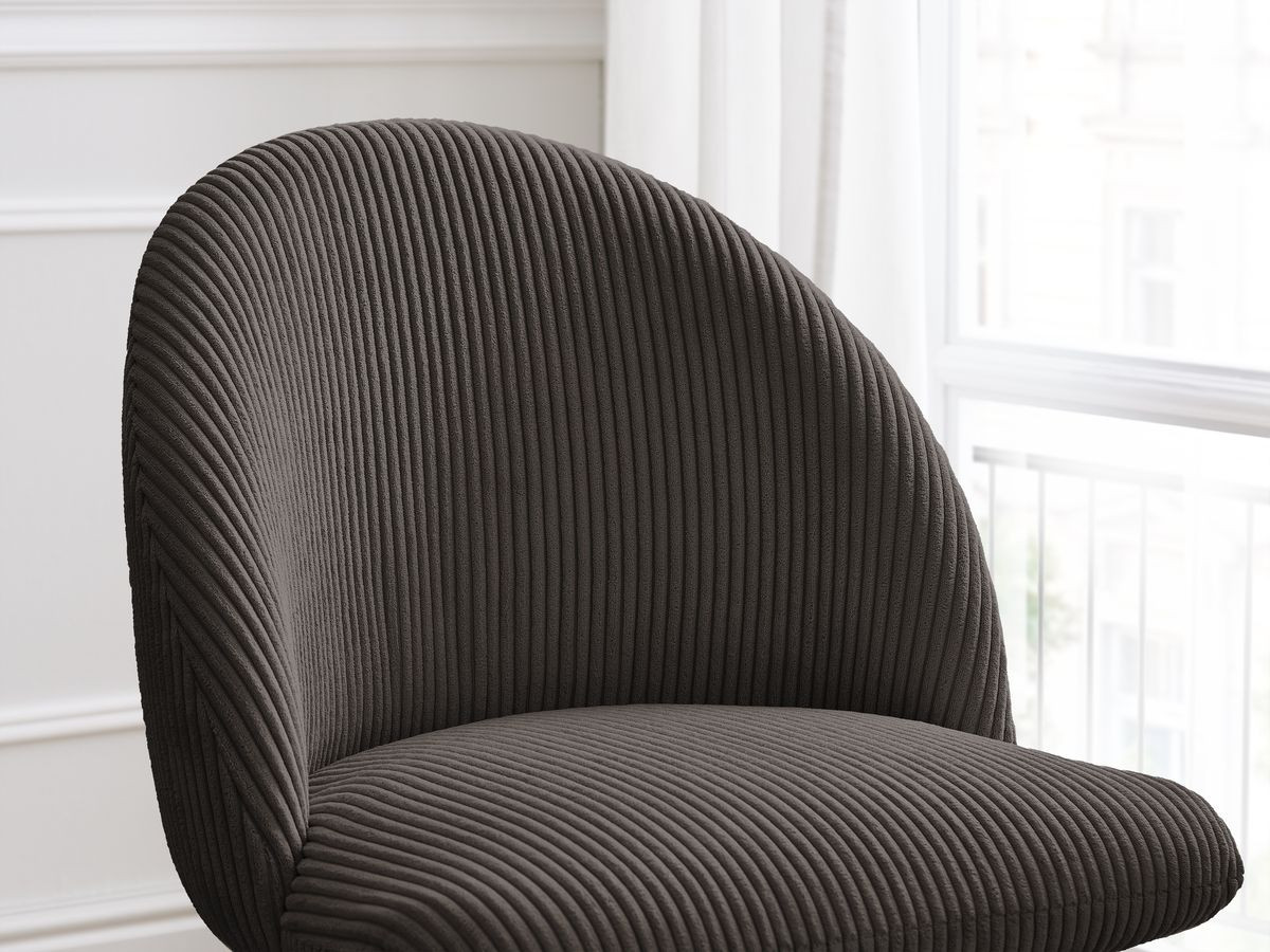 Lot de chaises LALIE tissu velours côtelé et pieds étoile