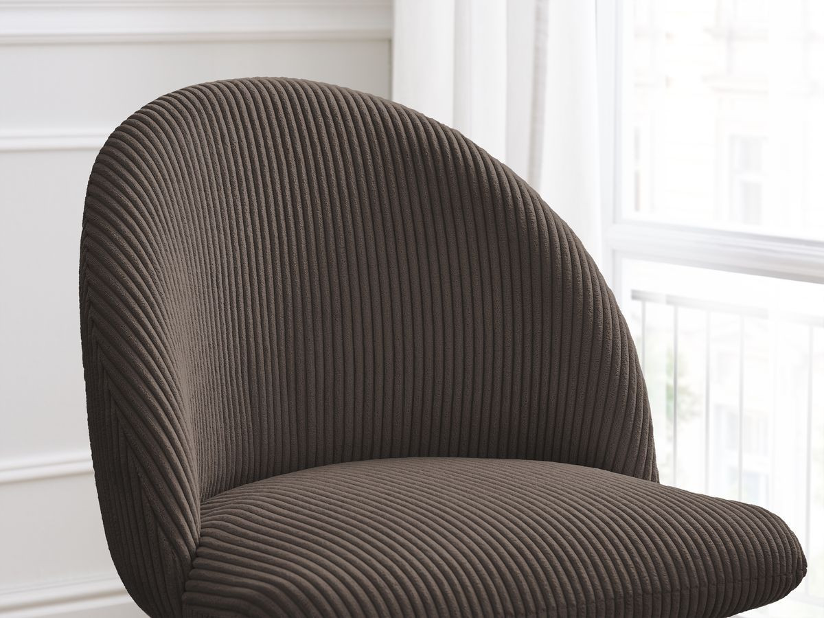 Lot de chaises LALIE tissu velours côtelé et pieds étoile
