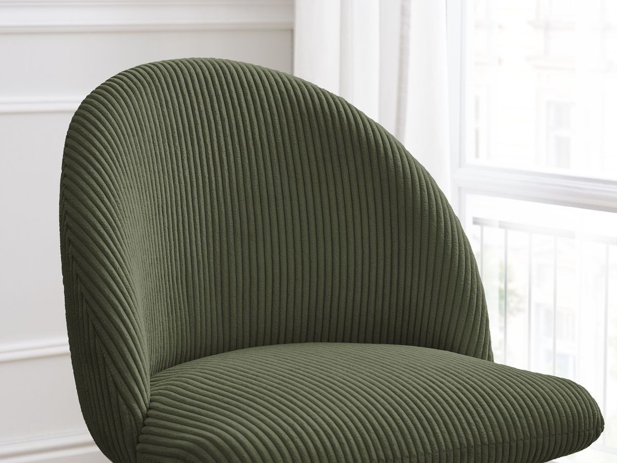 Lot de chaises LALIE tissu velours côtelé et pieds étoile