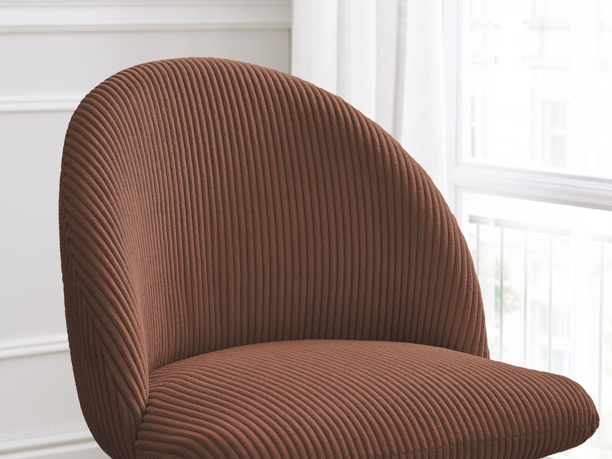 Lot de chaises LALIE tissu velours côtelé et pieds étoile