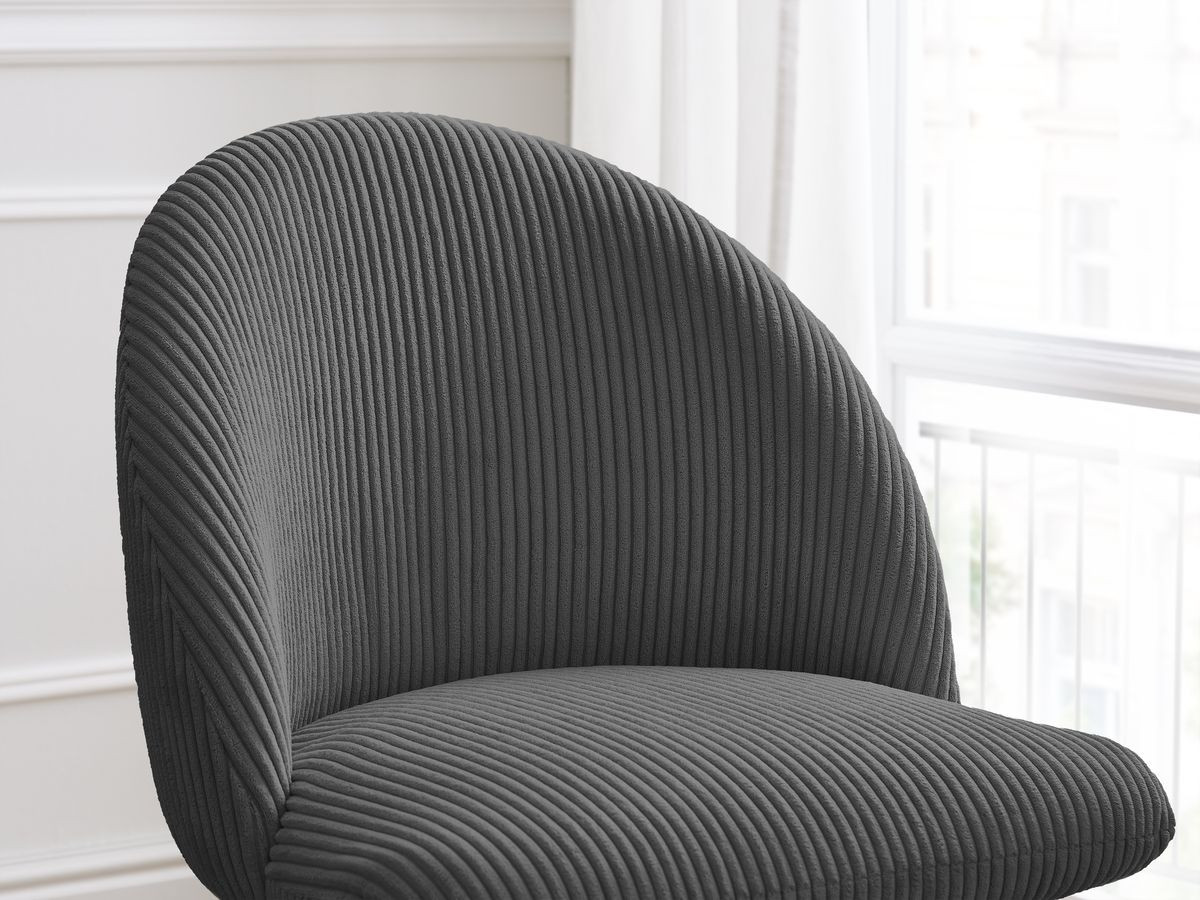 Lot de chaises LALIE tissu velours côtelé et pieds étoile