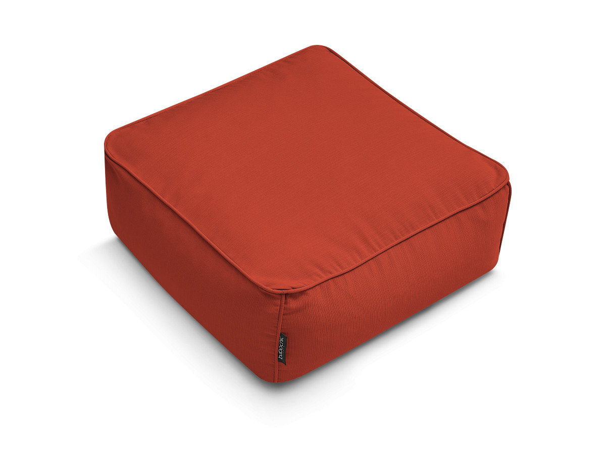 Canapé d'angle fixe EVEREST tissu chiné - Orange - Angle droit - 10 coussins