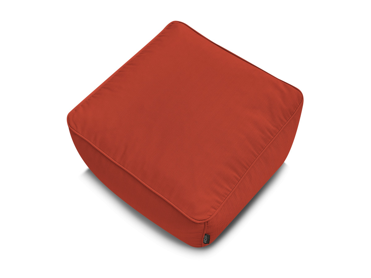 Canapé d'angle fixe EVEREST tissu chiné - Orange - Angle droit - 10 coussins