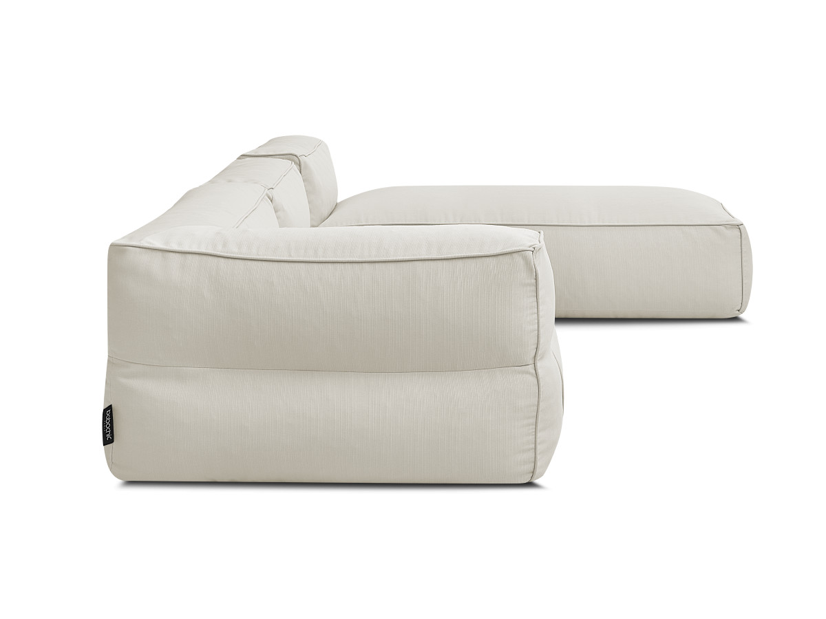 Canapé de jardin modulable GIULIA avec bâche de protection, 1 chauffeuse 1 place, 1 angle et 1 méridienne