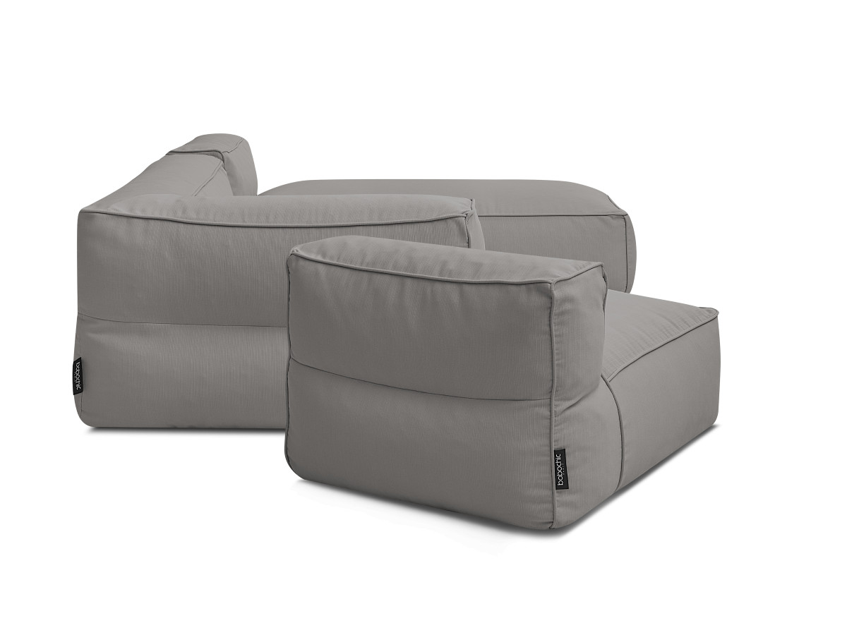 Modulaire tuinbank GIULIA met beschermhoes, 1 eenpersoonsfauteuil, 1 hoekbank en 1 chaise longue