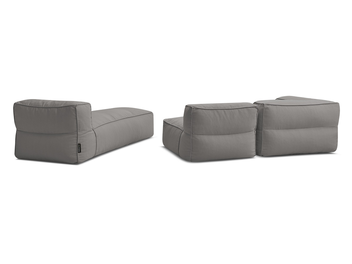 Modulaire tuinbank GIULIA met beschermhoes, 1 eenpersoonsfauteuil, 1 hoekbank en 1 chaise longue