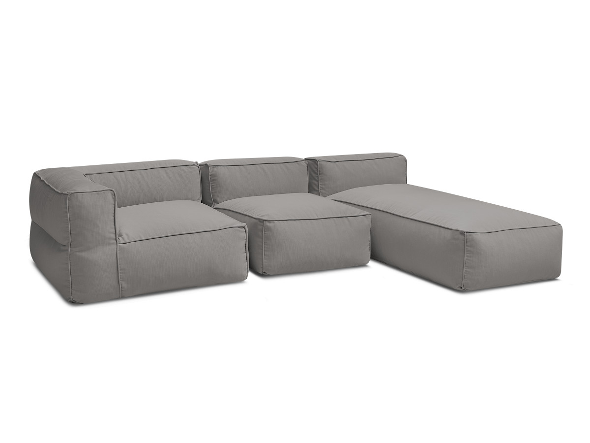 Modulaire tuinbank GIULIA met beschermhoes, 1 eenpersoonsfauteuil, 1 hoekbank en 1 chaise longue