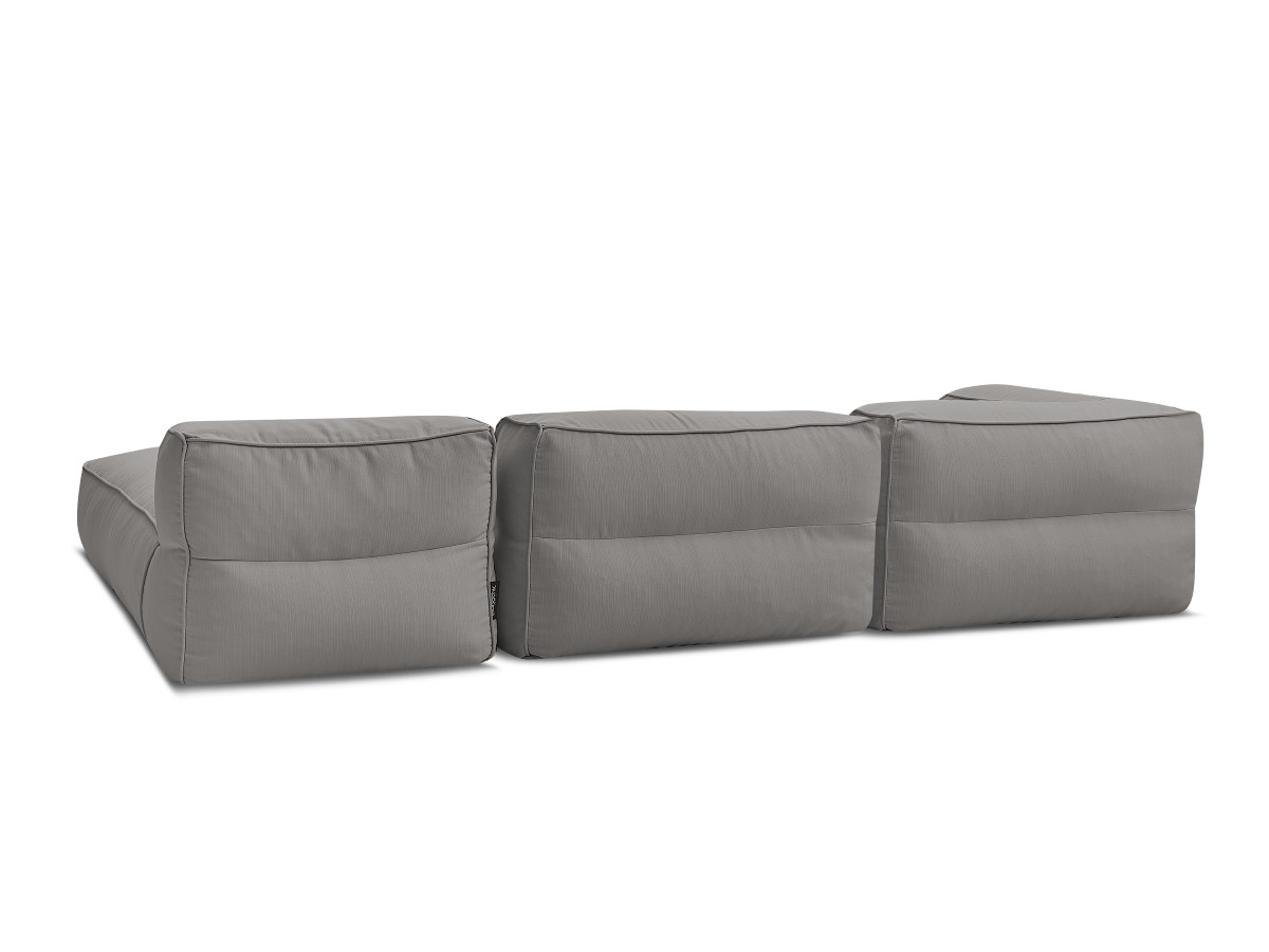 Modulaire tuinbank GIULIA met beschermhoes, 1 eenpersoonsfauteuil, 1 hoekbank en 1 chaise longue