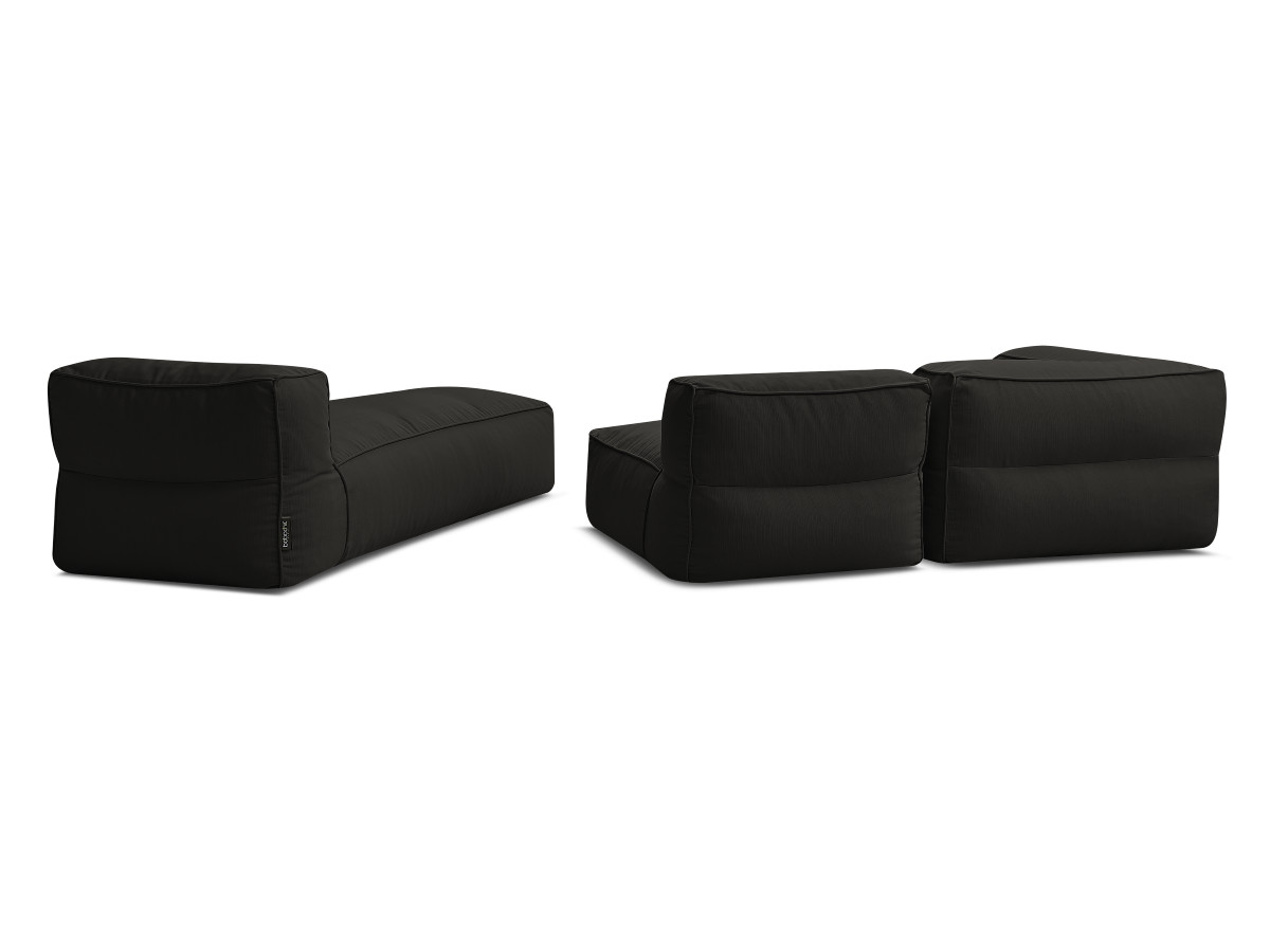 Canapé de jardin modulable GIULIA avec bâche de protection, 1 chauffeuse 1 place, 1 angle et 1 méridienne