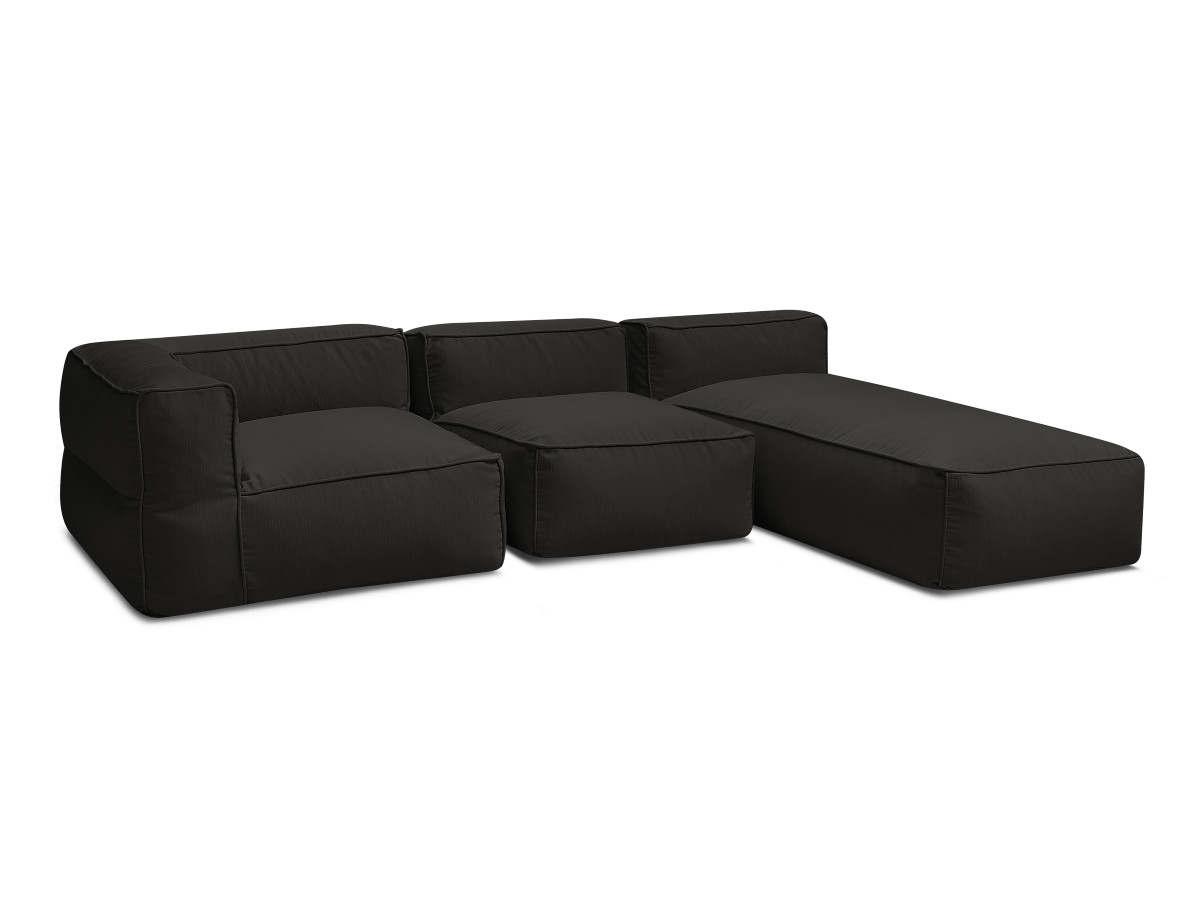 Canapé de jardin modulable GIULIA avec bâche de protection, noir — vue 6