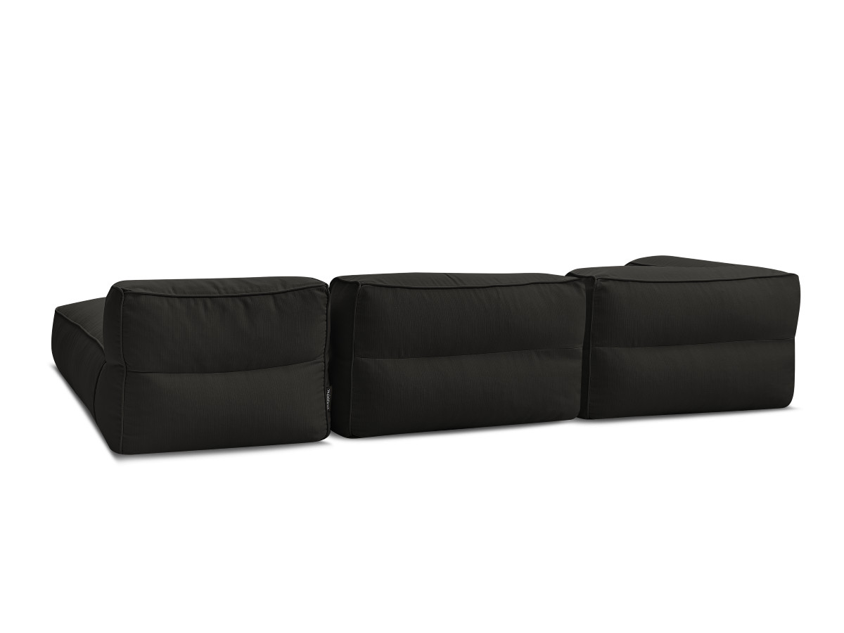 Canapé de jardin modulable GIULIA avec bâche de protection, 1 chauffeuse 1 place, 1 angle et 1 méridienne