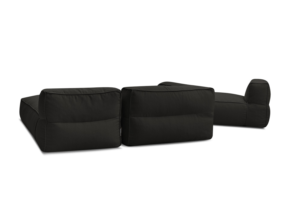 Canapé de jardin modulable GIULIA avec bâche de protection, 1 chauffeuse 1 place, 1 angle et 1 méridienne
