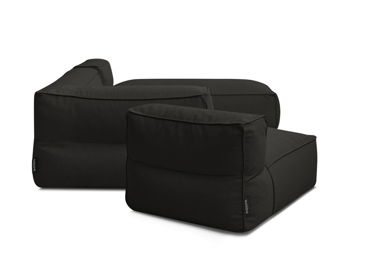 Canapé de jardin modulable GIULIA avec bâche de protection, 1 chauffeuse 1 place, 1 angle et 1 méridienne
