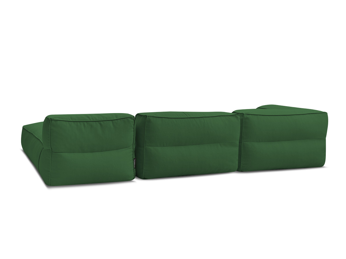 Canapé de jardin modulable GIULIA avec bâche de protection, 1 chauffeuse 1 place, 1 angle et 1 méridienne