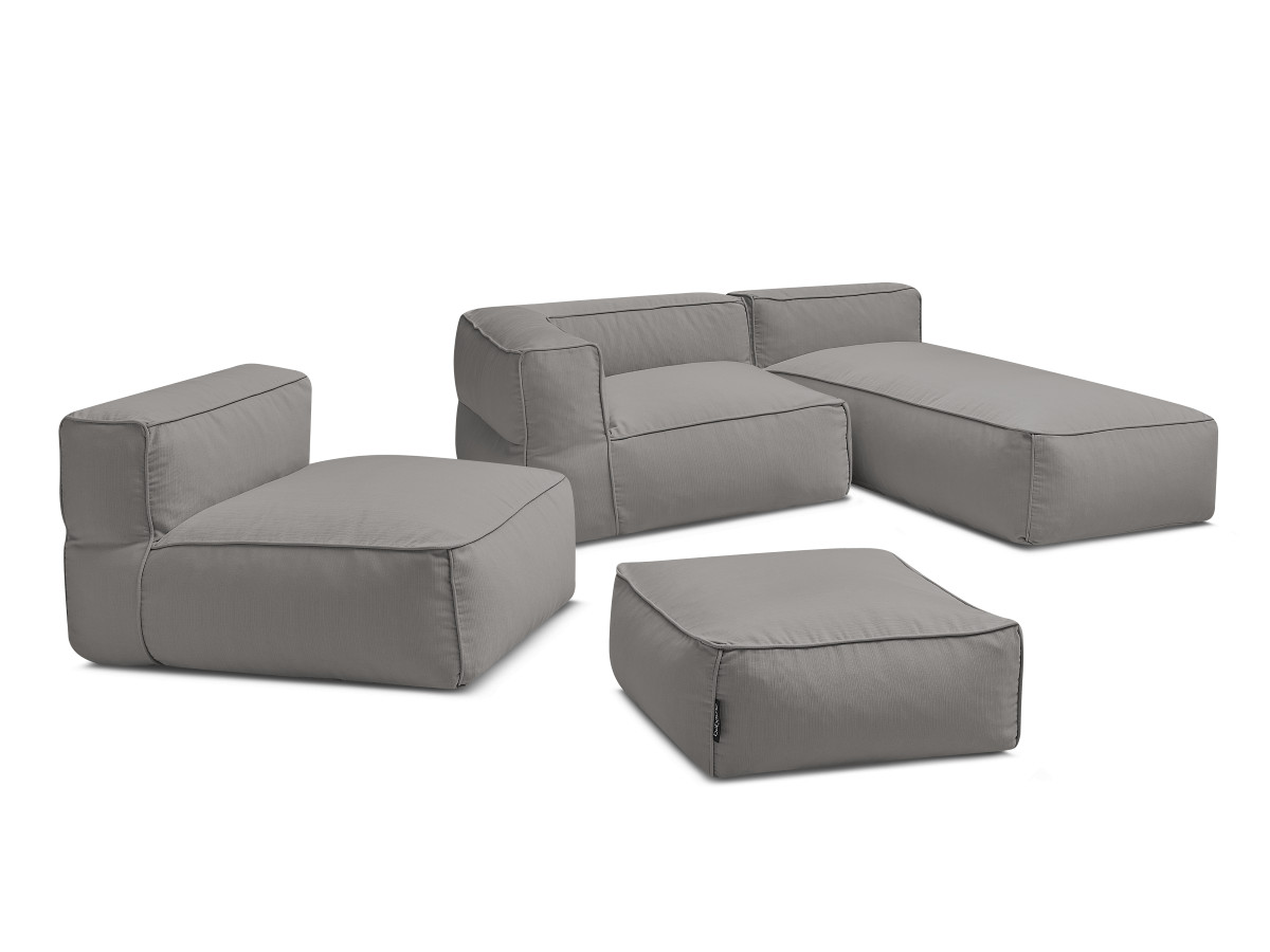 Canapé de jardin modulable GIULIA avec bâche de protection, gris foncé — vue 6