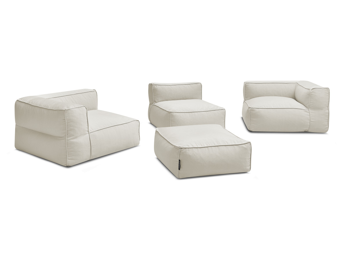 Canapé de jardin modulable GIULIA avec bâche de protection, 2 angles, beige — vue 6