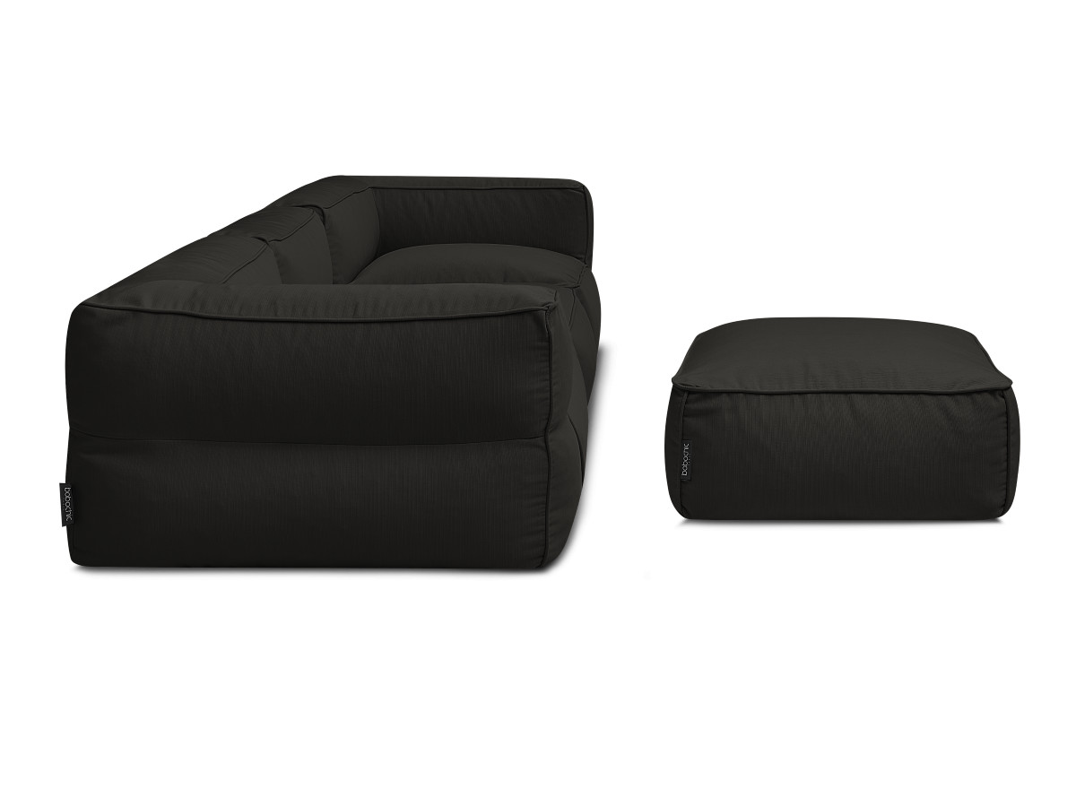 Modulaire tuinbank GIULIA met beschermhoes, 2 hoeken, 1 eenpersoonsfauteuil en 1 poef