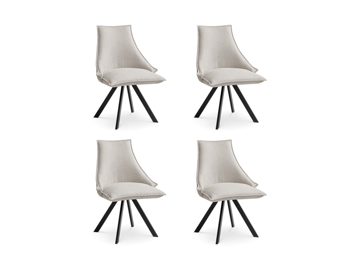 Lot de chaises KIRA tissu lisse et pieds étoile