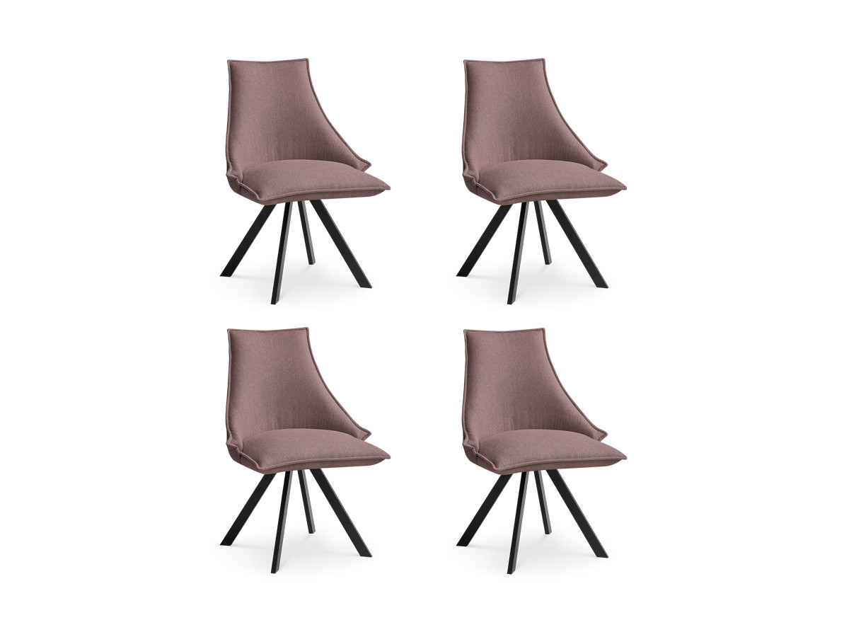 Lot de chaises KIRA tissu lisse et pieds étoile