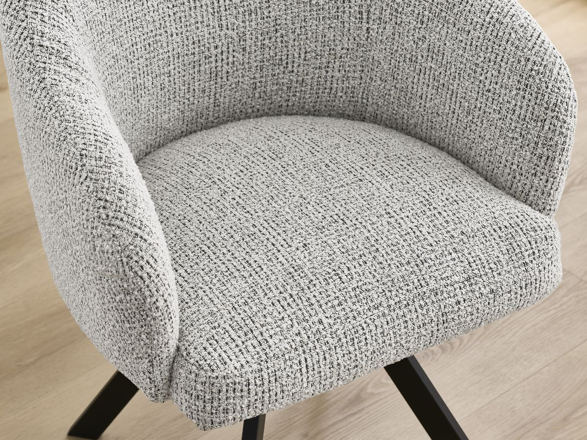 Lot de chaises SOPHIE tissu chiné et pieds étoile