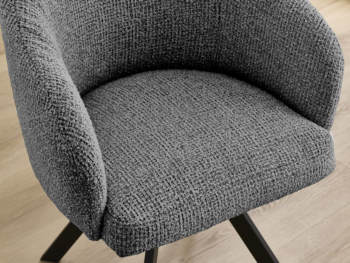 Lot de chaises SOPHIE tissu chiné et pieds étoile