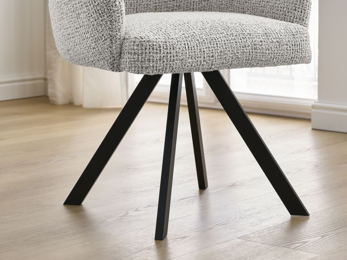 Lot de chaises SOPHIE tissu chiné et pieds étoile