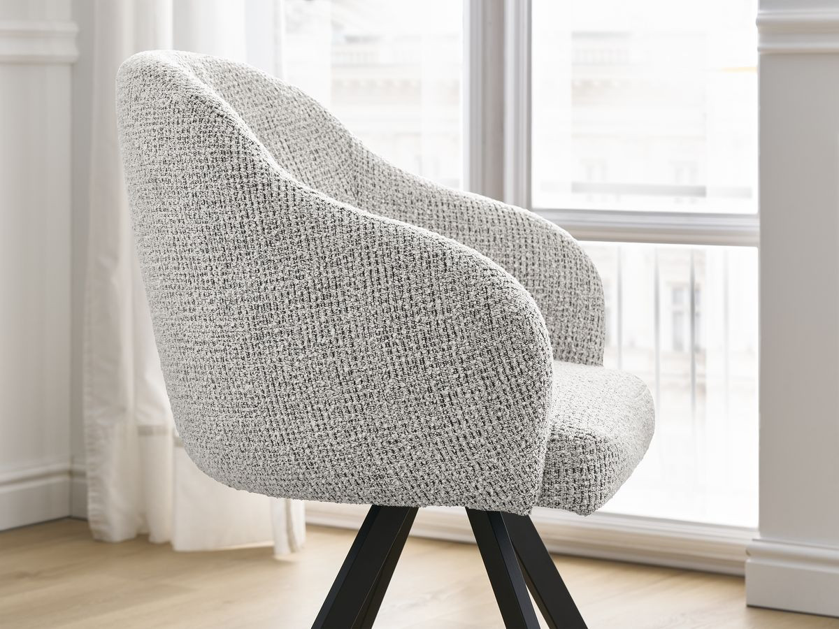 Lot de chaises SOPHIE tissu chiné et pieds étoile