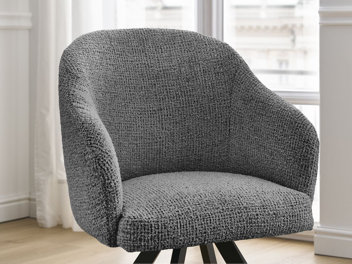 Lot de chaises SOPHIE tissu chiné et pieds étoile