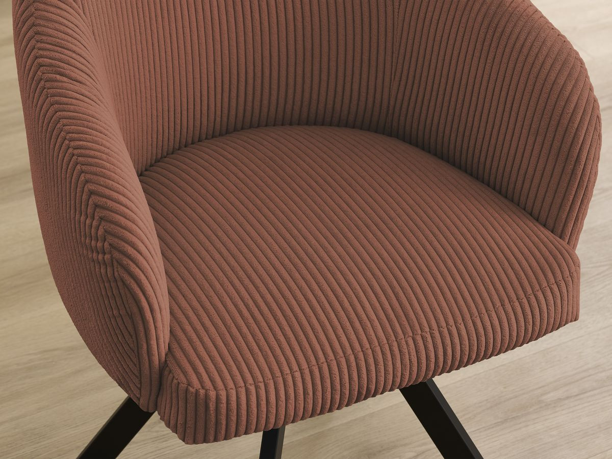 Chaise SOPHIE tissu velours côtelé et pieds étoile