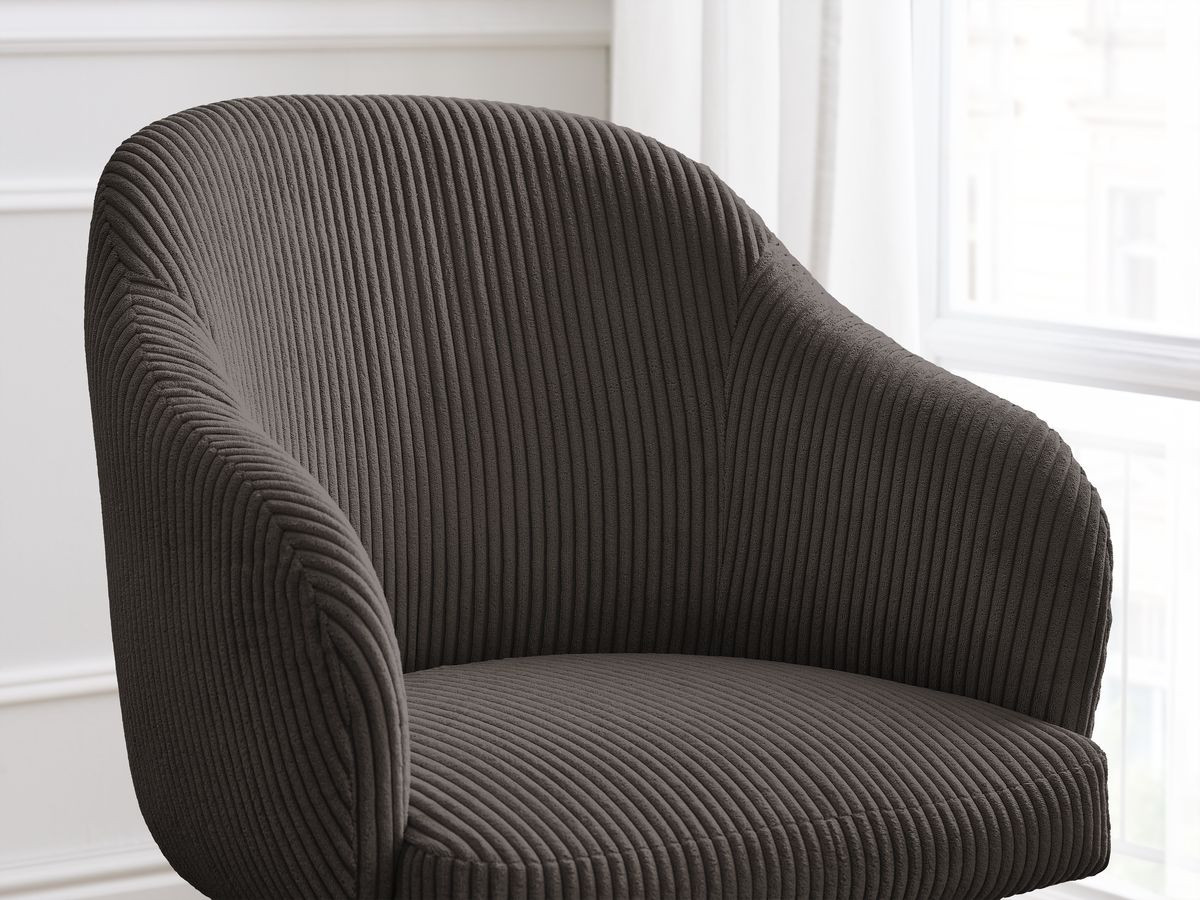 Chaise SOPHIE tissu velours côtelé et pieds étoile