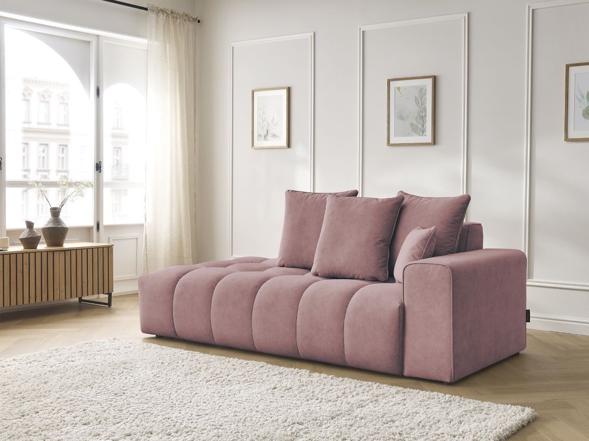 Canapé droit MONT-BLANC velours rose — vue 5
