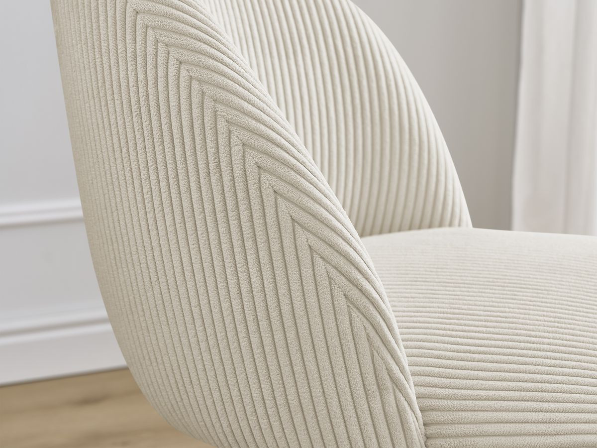 LALIE stoel in corduroy stof en Scandinavische houten poten