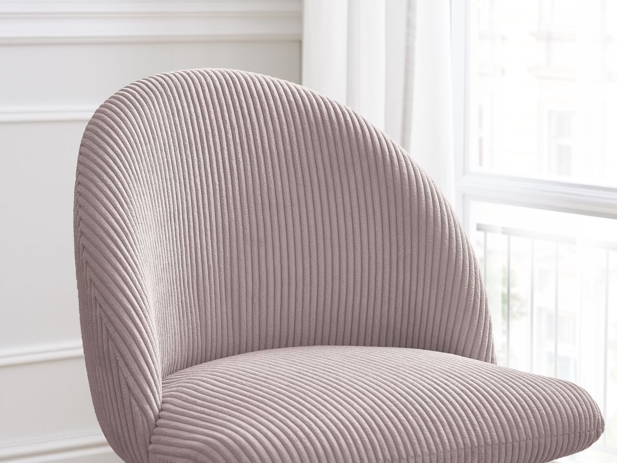 Chaise LALIE tissu velours côtelé et pieds scandinaves bois