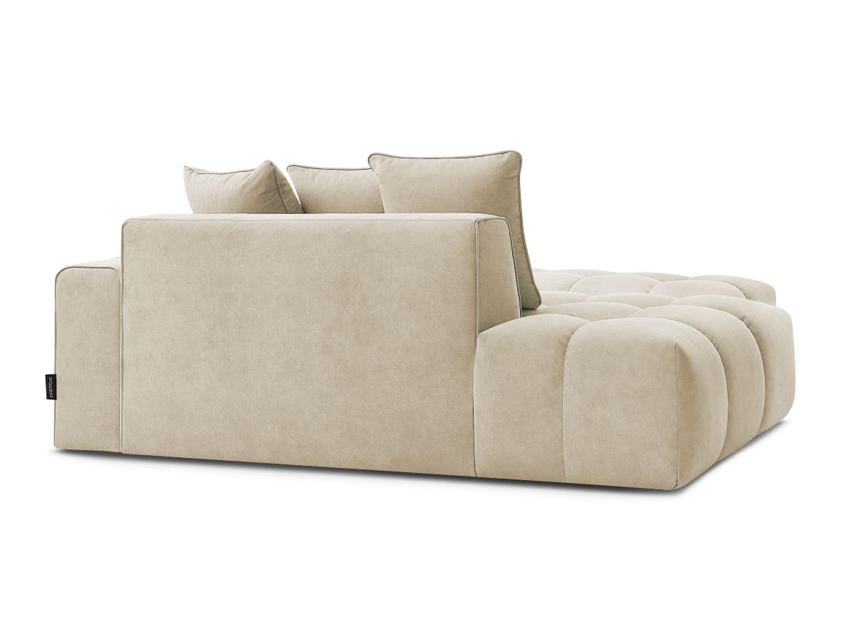 Canapé droit fixe MONT-BLANC velours avec pouf