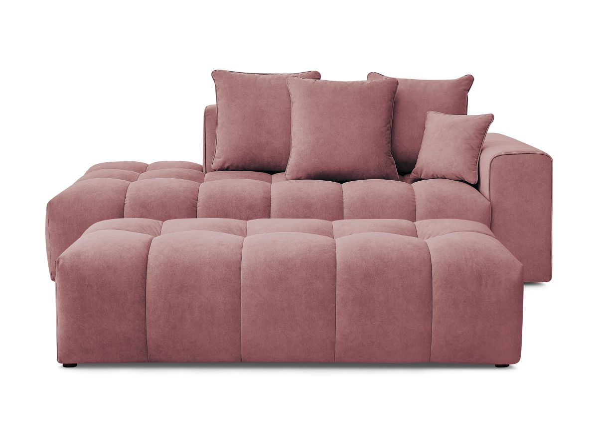 Canapé droit fixe MONT-BLANC velours avec pouf