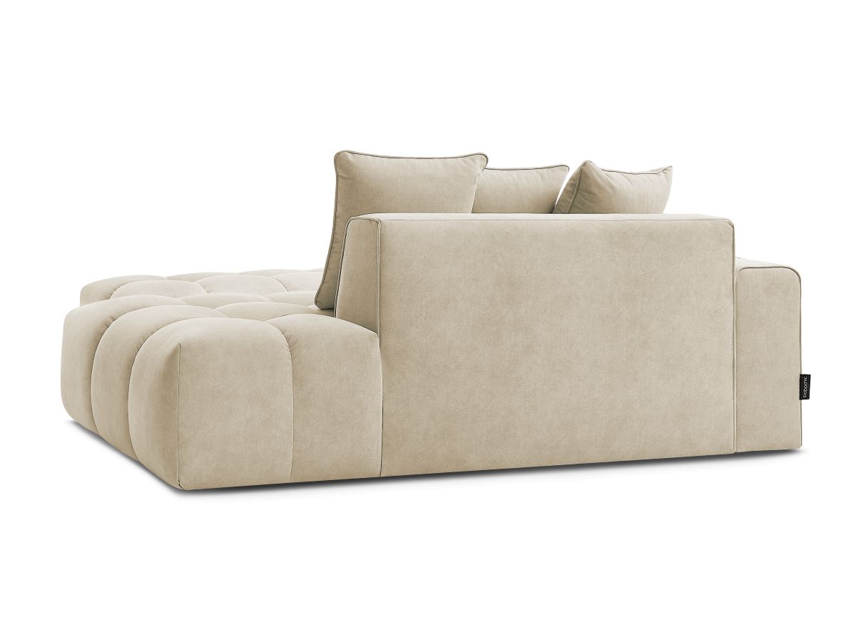 Canapé droit fixe MONT-BLANC velours avec pouf