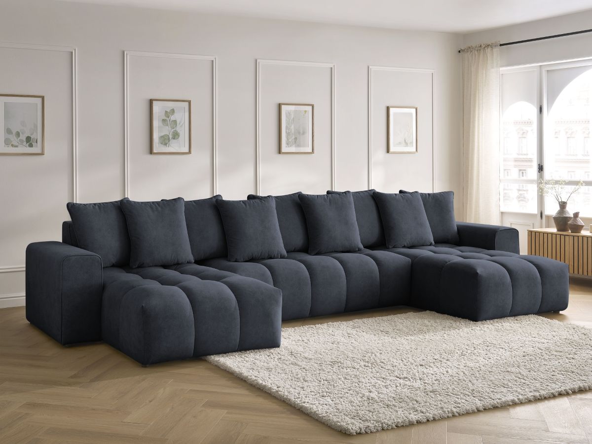 Canapé panoramique MONT-BLANC velours bleu foncé — vue 5