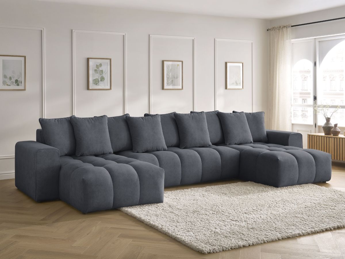 Canapé panoramique MONT-BLANC velours gris foncé — vue 5