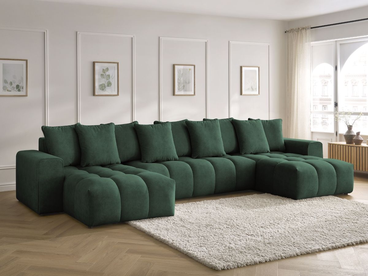 Canapé panoramique MONT-BLANC velours vert — vue 5