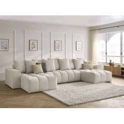 Stała sofa panoramiczna MONT-BLANC w cętkowanej tkaninie