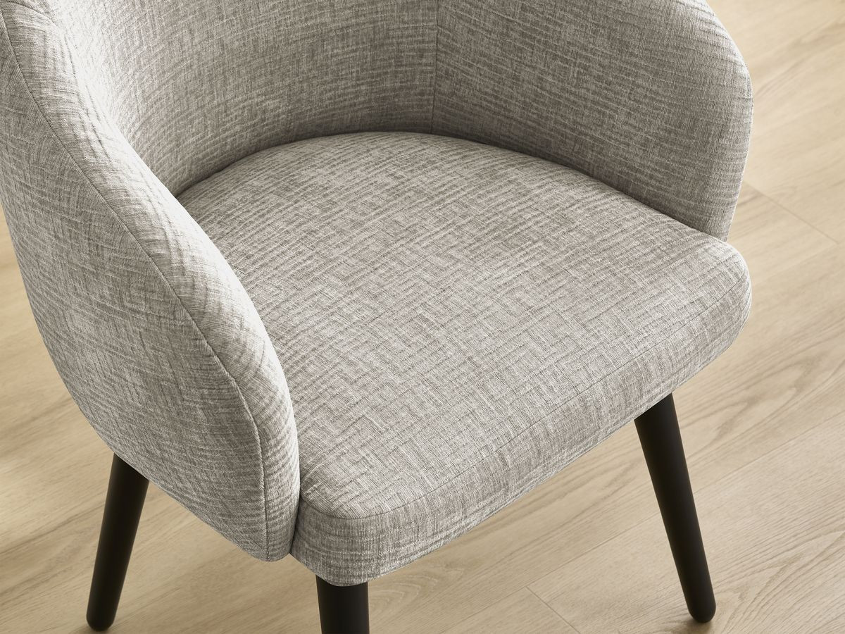 Lot de chaises SOPHIE tissu texturé et pieds scandinaves noirs