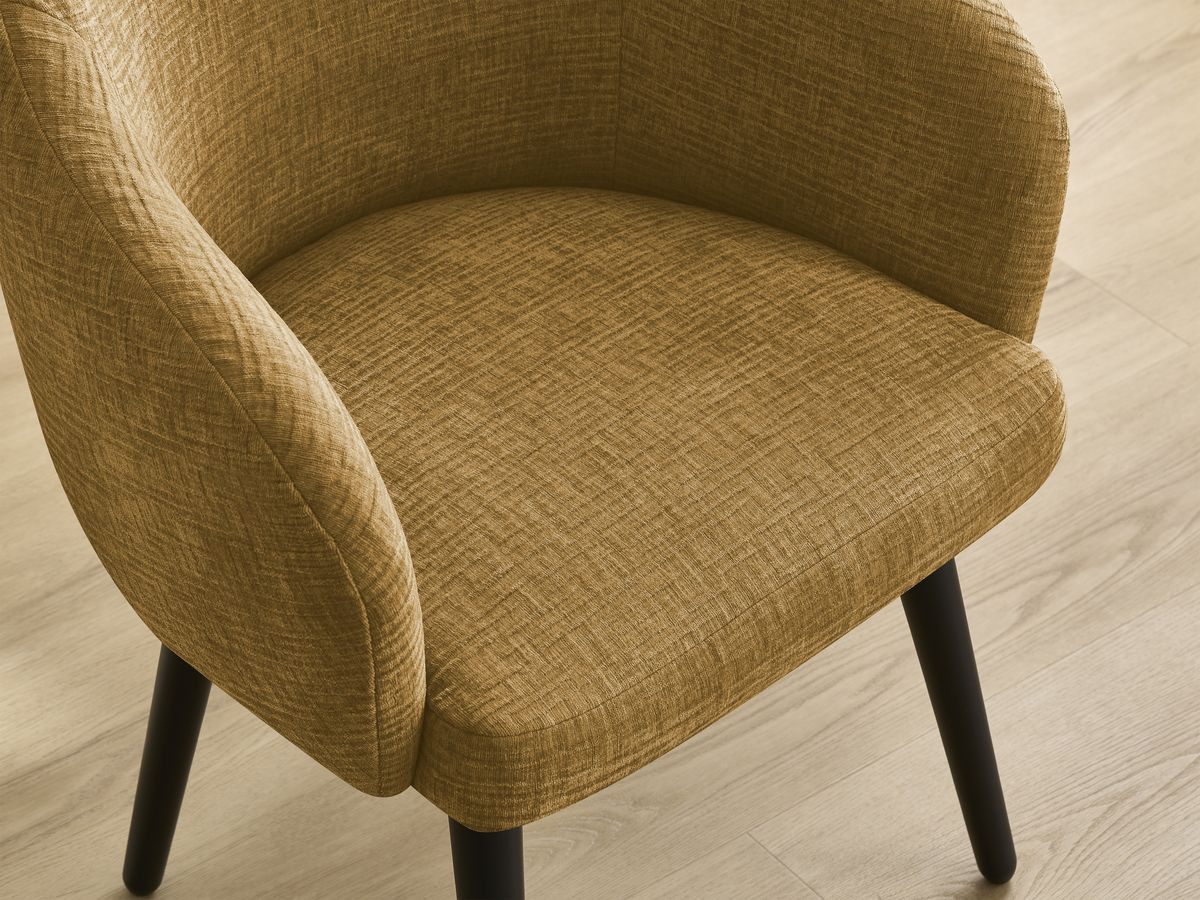 Lot de chaises SOPHIE tissu texturé et pieds scandinaves noirs