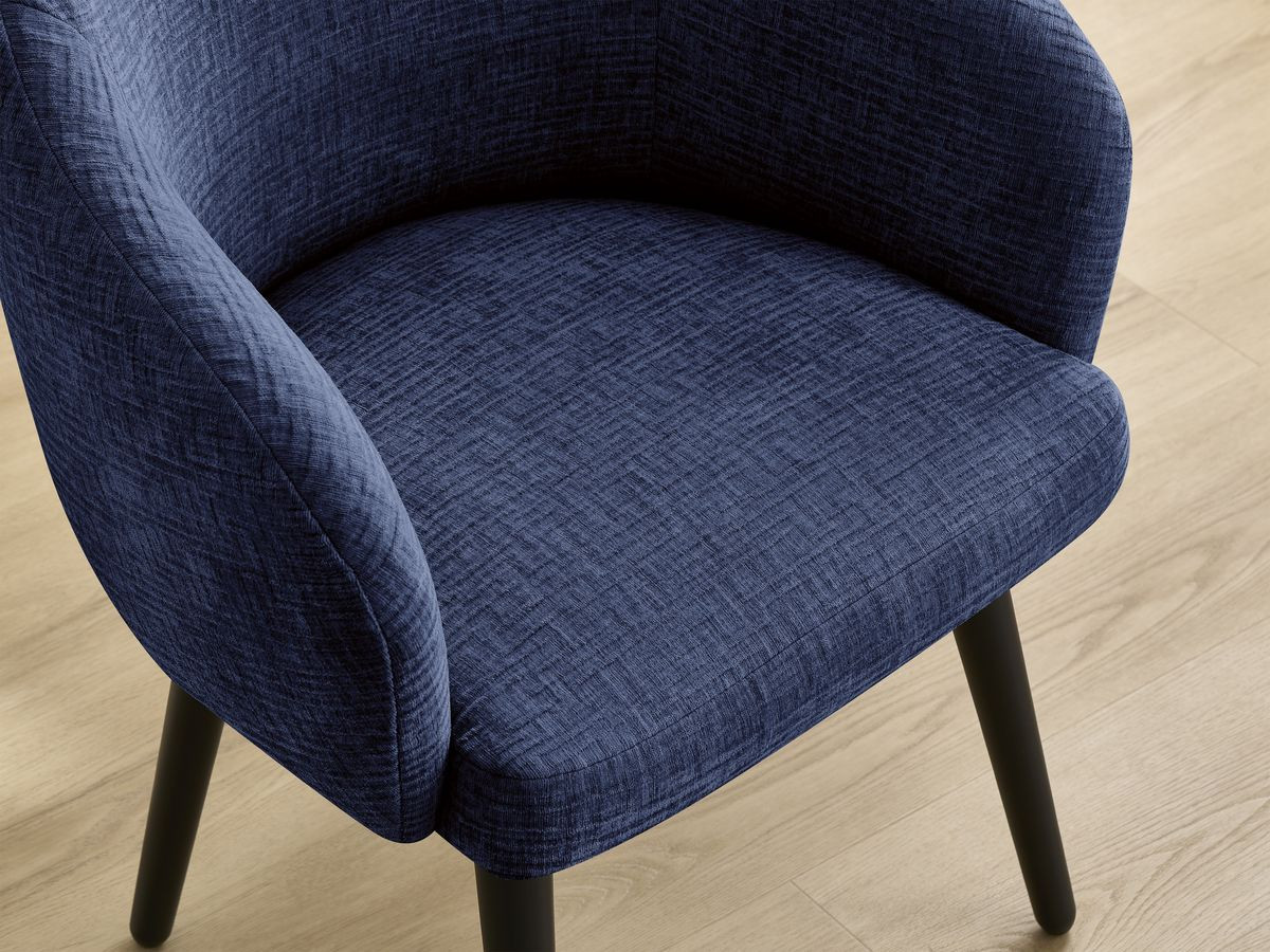 Lot de chaises SOPHIE tissu texturé et pieds scandinaves noirs